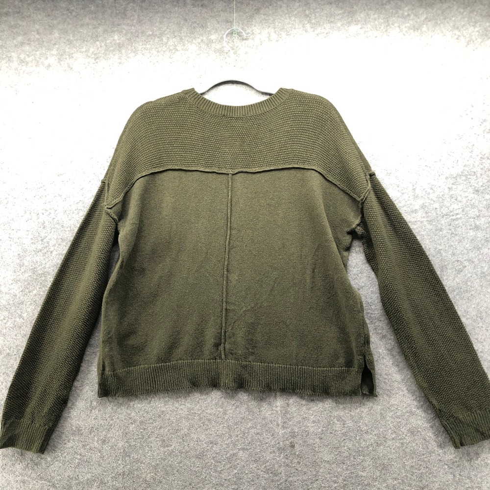 Rails Stafford Sweater Womens Large Olive Green Cotton Cashmere Military Patch - Picture 10 of 12